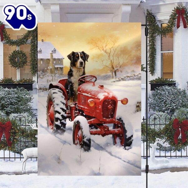 A Loyal Dog Drive The Red Tractor Christmas Garden Flag