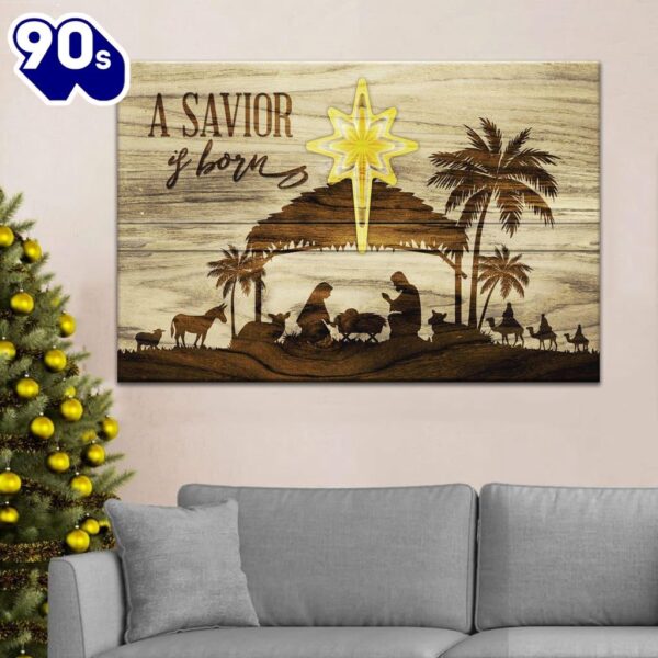 A Savior Is Born Christmas Religious Canvas Wall Decor  Gift Christmas