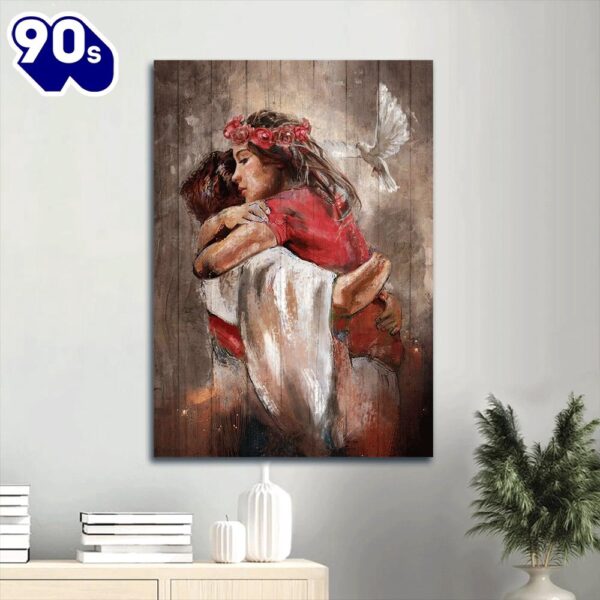 A Warming Hug Believer In Jesus Canvas Wall Art  Gift Christmas