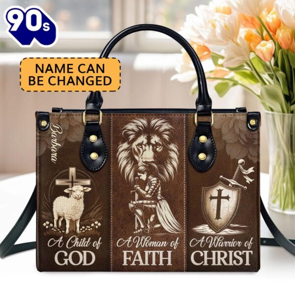 A Woman Of Faith Custom Name Leather Handbags For Women, Christian Bags  Gift For Women Christmas