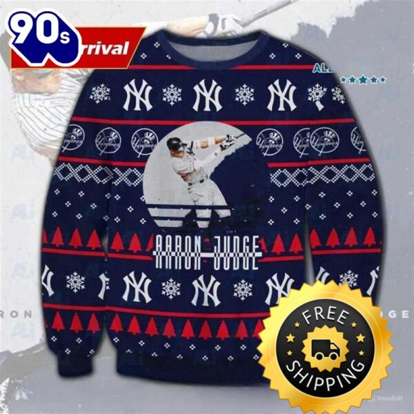 Aaron Jugde New York Yankees Ugly Sweater, New York Yankees Ugly Sweater, MLB Christmas Sweater