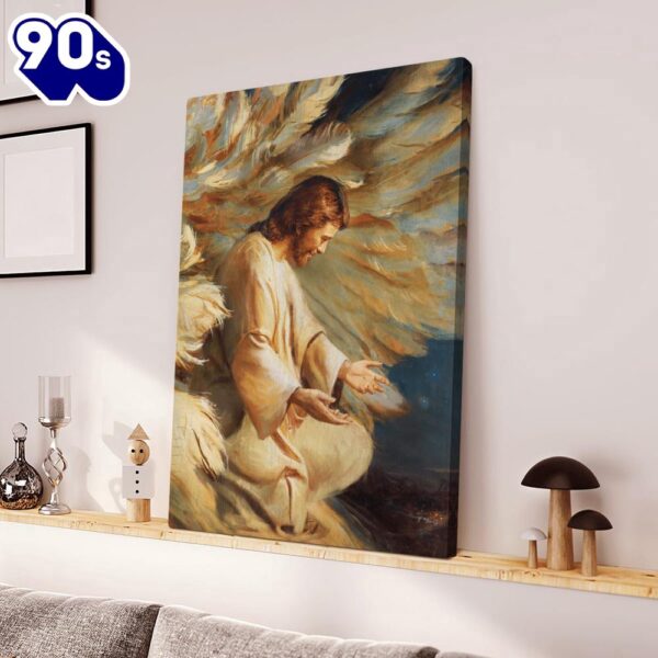 Abstract Art Saving Jesus Canvas, Christian Wall Art, Home Decor, Painting On Canvas  Gift For Christmas