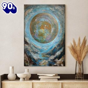 Abstract Contemporary Moon Painting Canvas…