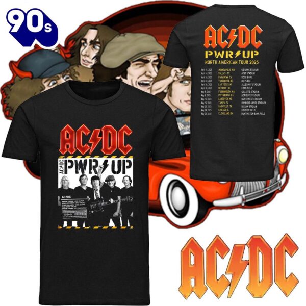 ACDC Band 2025 Tour Shirt, ACDC Pwr up Tour 2025 Shirt