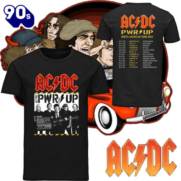 ACDC Band 2025 Tour Shirt, ACDC Pwr up Tour 2025 Shirt Musicdope90s