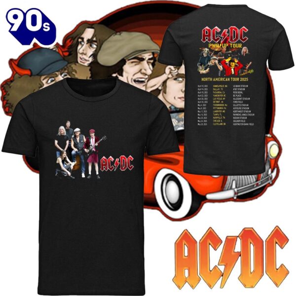 ACDC Band Tour 2025 Shirt, Rock Band ACDC Pwr up Concert Shirt