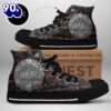Acdc Rock Band, Acdc 50 Years Old Shoes, Acdc High Top Canvas Shoes  For Fans