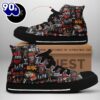Acdc Rock Band, Acdc Back In Black Shoes, Acdc High Top Canvas Shoes  For Fans