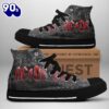 Acdc Rock Band, Acdc Black Shoes, Acdc High Top Canvas Shoes  For Fans