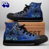 Acdc Rock Band, Acdc Blue Cannon Shoes, Acdc High Top Canvas Shoes  For Fans