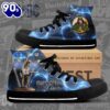 Acdc Rock Band, Acdc Blue High Voltage Shoes , Acdc High Top Canvas Shoes  For Fans