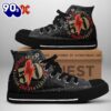 Acdc Rock Band, Acdc Fifty Black, Acdc High Top Canvas Shoes  For Fans