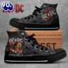 Acdc Rock Band, Acdc Hell Bells Shoes , Acdc High Top Canvas Shoes  For Fans