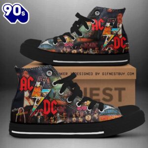 Acdc Rock Band, Acdc Power Age, Acdc High Top Canvas Shoes For Fans