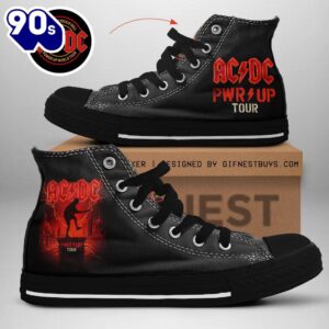 Acdc Rock Band, Acdc Pwr Up , Acdc High Top Canvas Shoes  For Fans