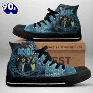 Acdc Rock Band, Acdc Stiff Upper Lip, Acdc High Top Canvas Shoes  For Fans
