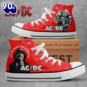 Acdc Rock Band, Acdc Summer Vacation Tour , Acdc High Top Canvas Shoes  For Fans