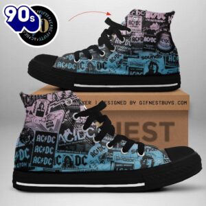 Acdc Rock Band, Acdc Symbol Shoes, Acdc High Top Canvas Shoes  For Fans