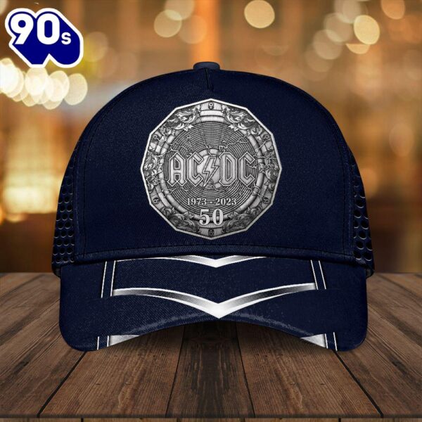 ACDC Rock Band Merchandise, ACDC 50th Navy ACDC Classic Cap Gift Summer
