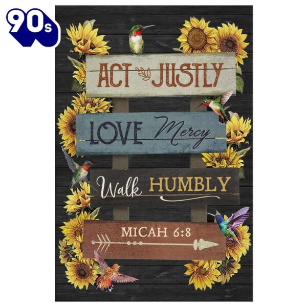 Act Justly Love Mercy Walk Humbly Micah 68 Canvas Wall Art  Gift Christmas