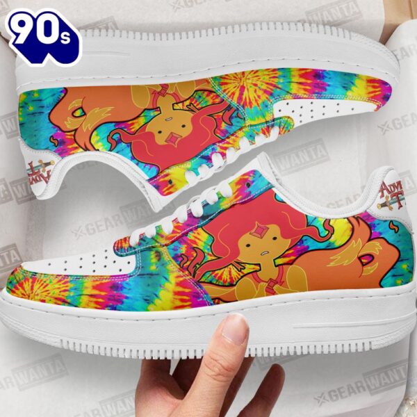 Adventure Time Fire Princess Rainbow Air Sneakers Custom Tie Dye Style