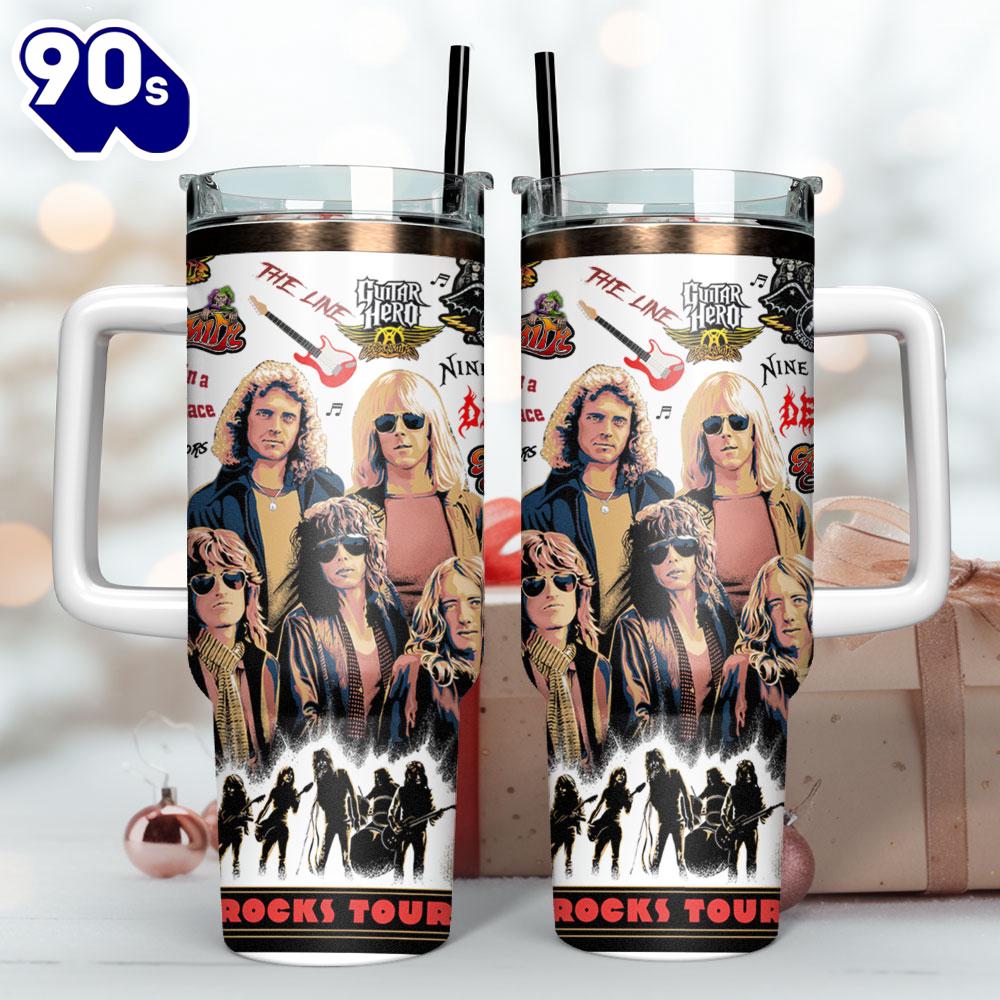 Aerosmith Musicosmith Music Custom Stanley Quencher 40oz Stainless Steel Tumbler For Fans Aerosmith Musicosmith Music Custom Stanley Quencher 40oz Stainless Steel Tumbler For Fans