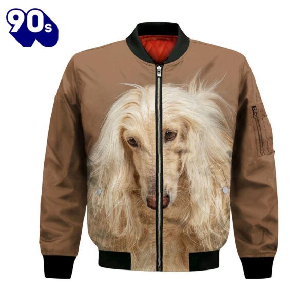 Afghan Hound – Unisex 3D Graphic Bomber Jacket