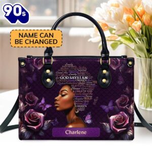 Africa Map  Personalized Leather Handbag With Zipper , Christian Bags  Gift For Women Christmas