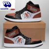 Air JD Hightop Shoes NCAA Illinois Fighting Illini Brown Black Air Jordan 1 High Sneakers For Men