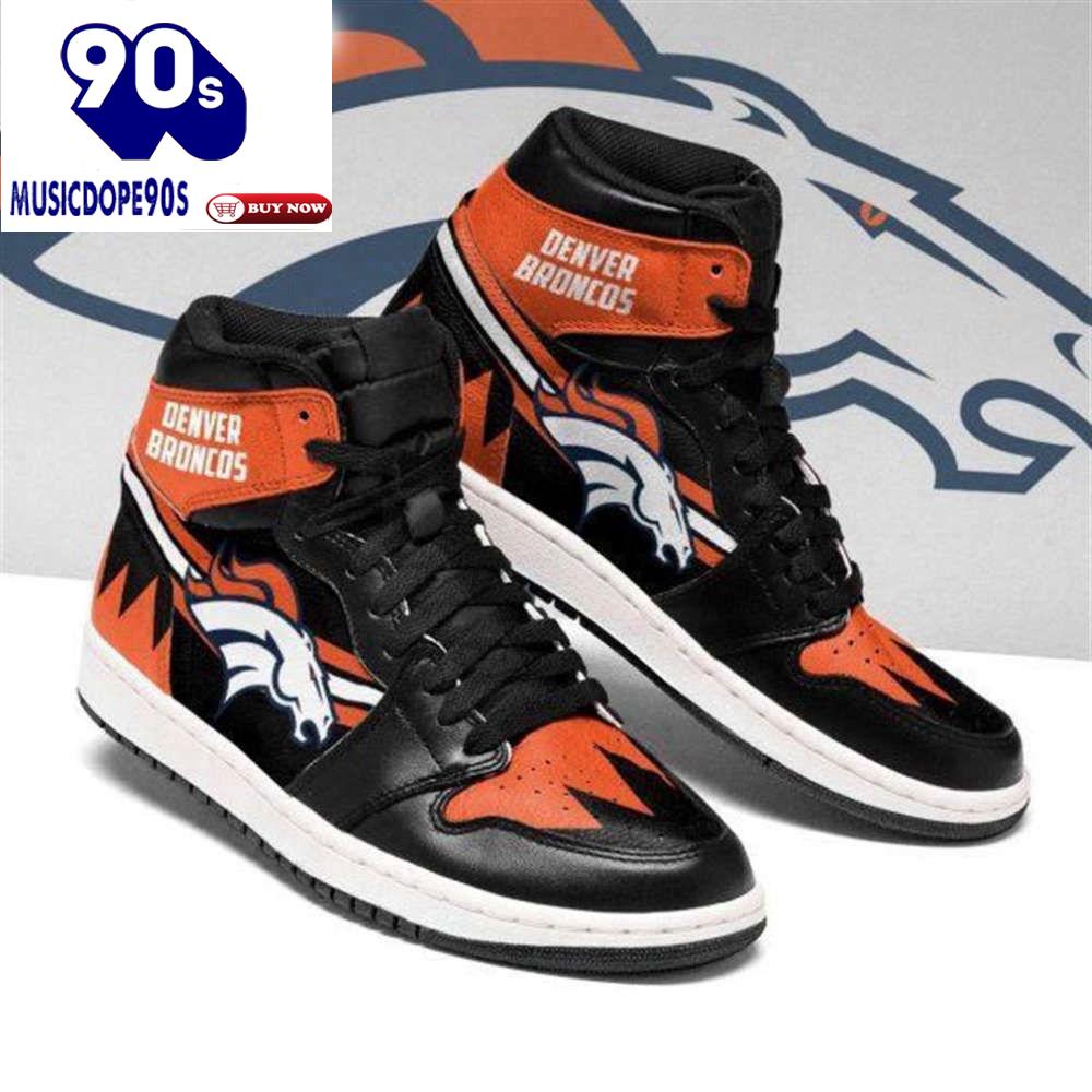 Air JD Hightop Shoes NFL Denver Broncos Orange Black Air Jordan 1 High Sneakers For Men Women Air JD Hightop Shoes NFL Denver Broncos Orange Black Air Jordan 1 High Sneakers For Men Women