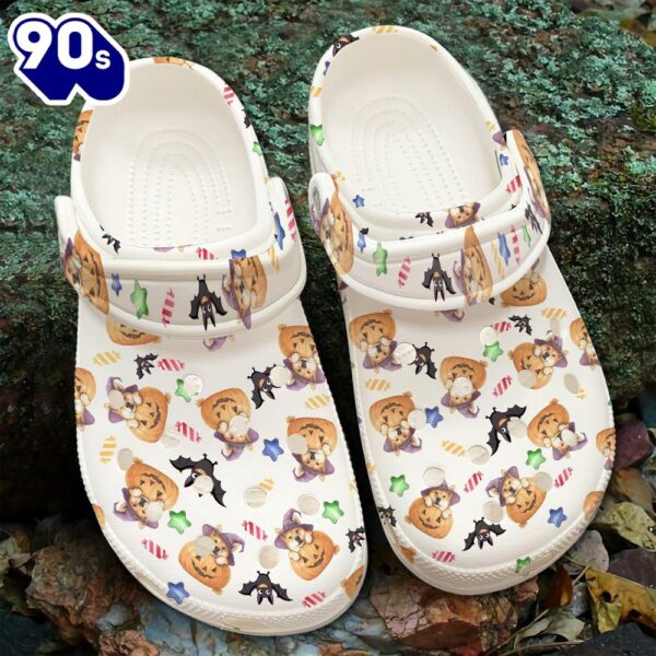 Akita Dog And Spooky Candy Halloween 3D Clog Shoes