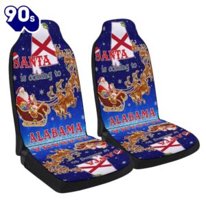 Alabama Christmas Santa Is Coming To Alabama Seat Cover Cars Gift Xmas