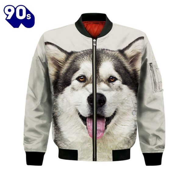 Alaskan Malamute – Unisex 3D Graphic Bomber Jacket