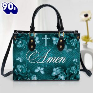 Amen Cross Leather Handbag Christ…