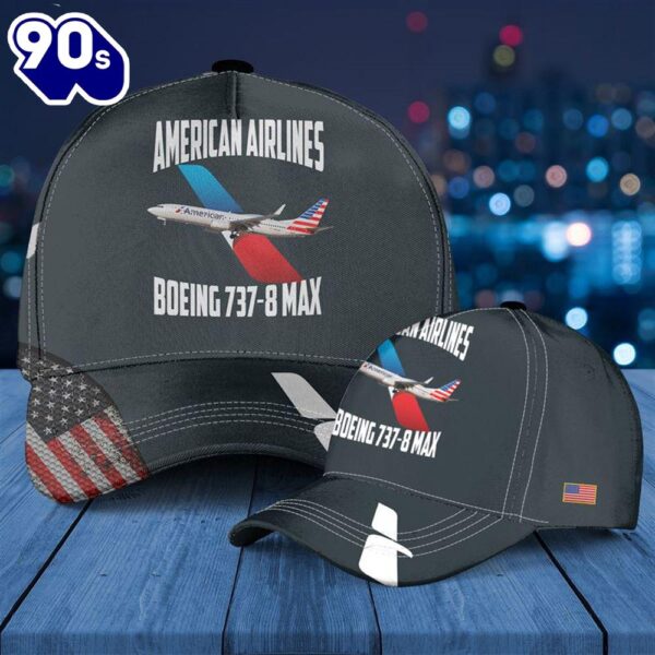 American Airlines Boeing 737-8 MAX Baseball Cap  Gift For Veteran Day