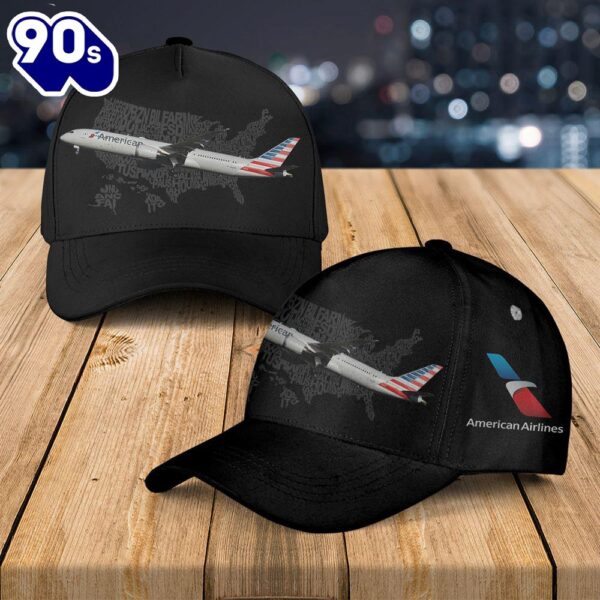 American Airlines Boeing 787-9 Dreamliner Baseball Cap  Gift For Veteran Day