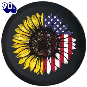 American Flag Sunflower Spare Tire Cover – Christian Tire Cover Car Decor