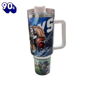 American Football Gridiron Glory 40 oz Travel Tumbler with Handle