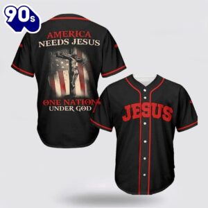 American Needs Jesus Baseball Jersey…