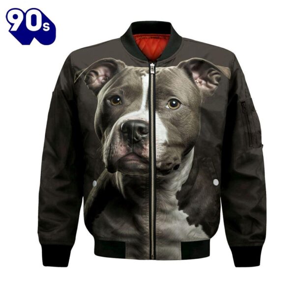 American Staffordshire Terrier AI – Unisex 3D Graphic Bomber Jacket