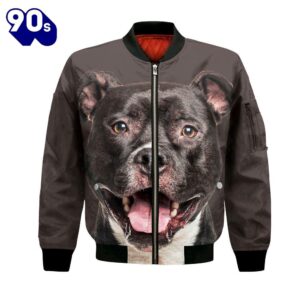 American Staffordshire Terrier – Unisex 3D Graphic Bomber Jacket