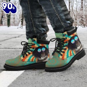 American Water Spaniel Dog Leather Boots Shoes Hippie Style