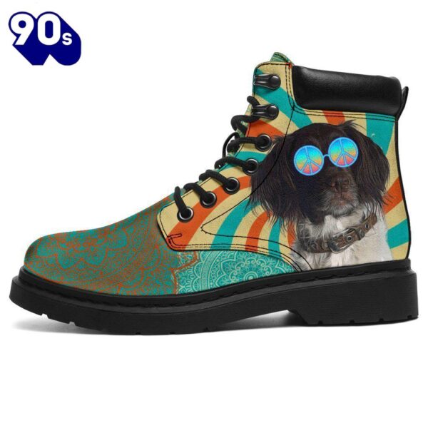 American Water Spaniel Dog Leather Boots Shoes Hippie Style