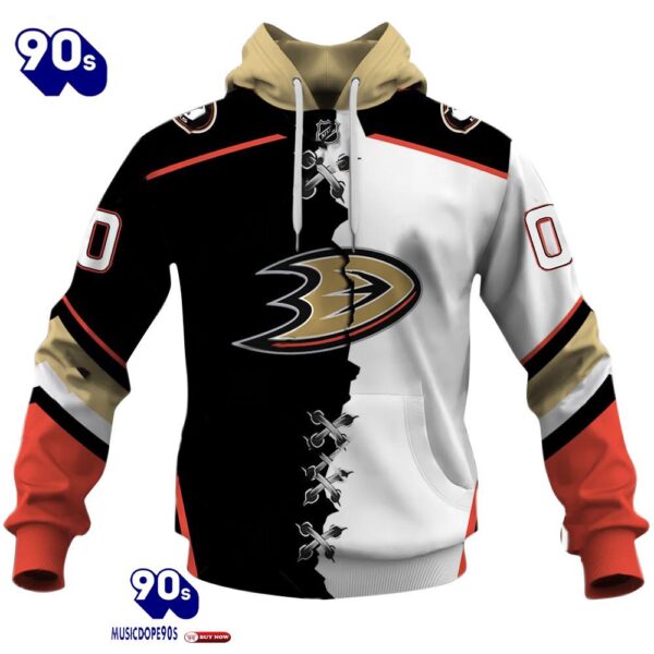 Anaheim Ducks Personalized NHL Mix Jersey Hoodie Set