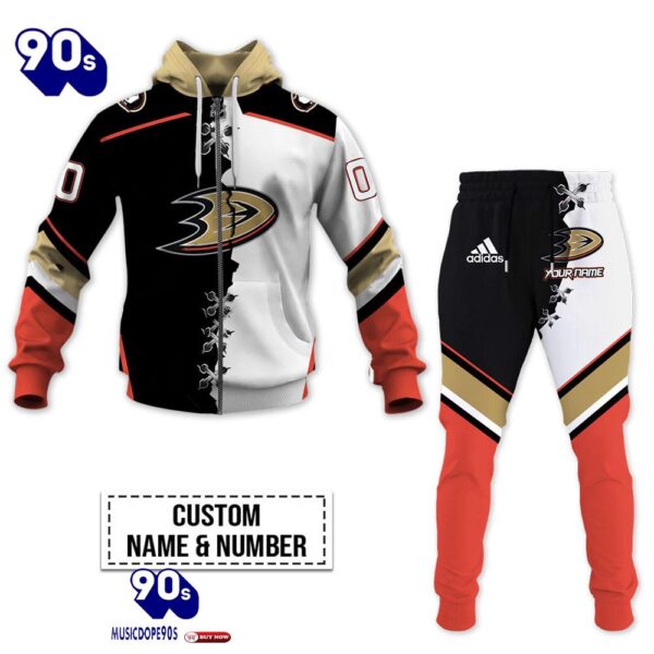 Anaheim Ducks Personalized NHL Mix Jersey Hoodie Set