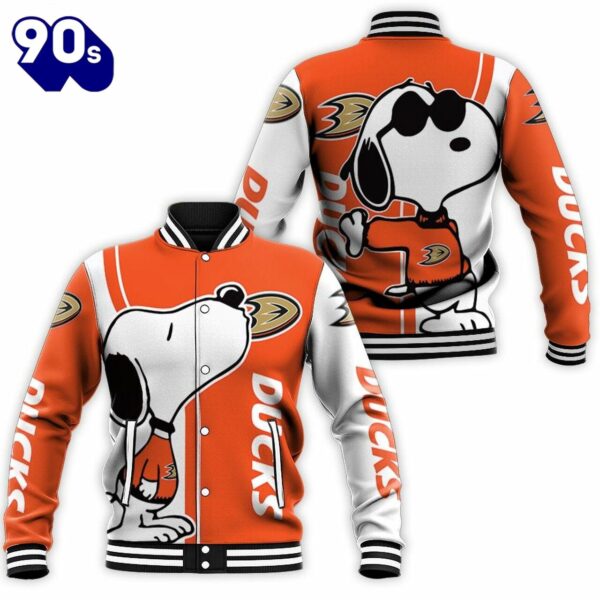 Anaheim Ducks Snoopy Lover Baseball Jacket