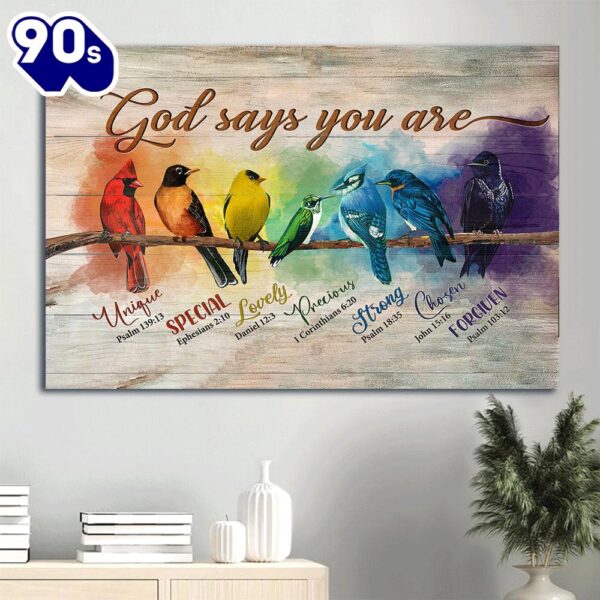 And Believer God Alluring Bird Paintings God Says You Are Canvas Wall Art  Gift Christmas