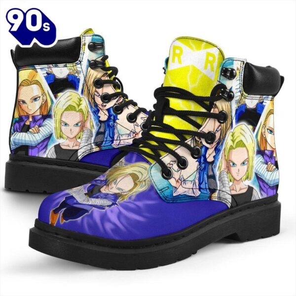 Android 18 Dragon Ball Leather Boots Shoes Anime Custom Idea