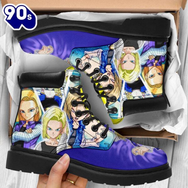 Android 18 Dragon Ball Leather Boots Shoes Anime Custom Idea