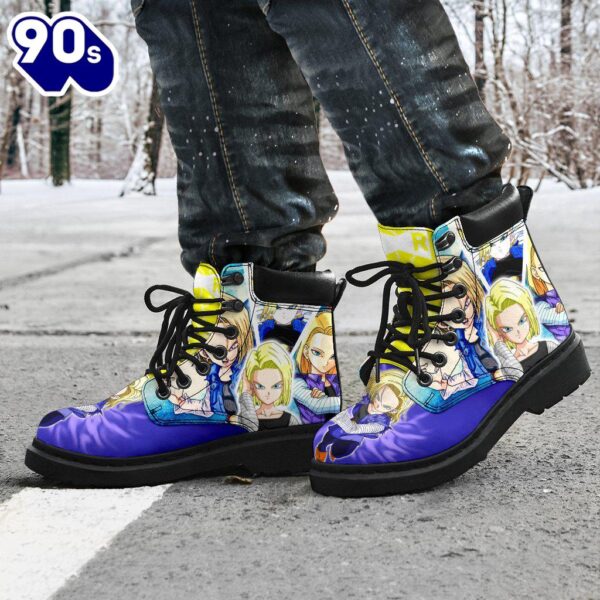 Android 18 Dragon Ball Leather Boots Shoes Anime Custom Idea